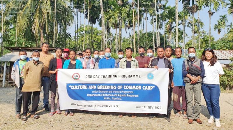 Participants of the training programme for fish farmers held at Liphanyan village.